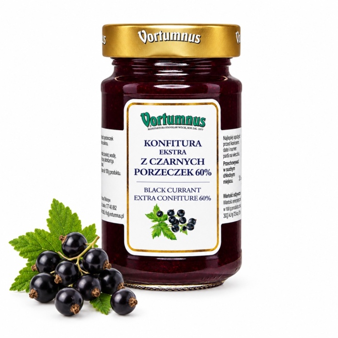 Konfitura Ekstra z czarnej porzeczki 250 g Vortumnus